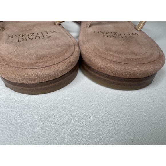Stuart Weitzman Sandals Womens Size 7.5 Tassel Suede Leather Flat Shoes - Picture 11 of 12